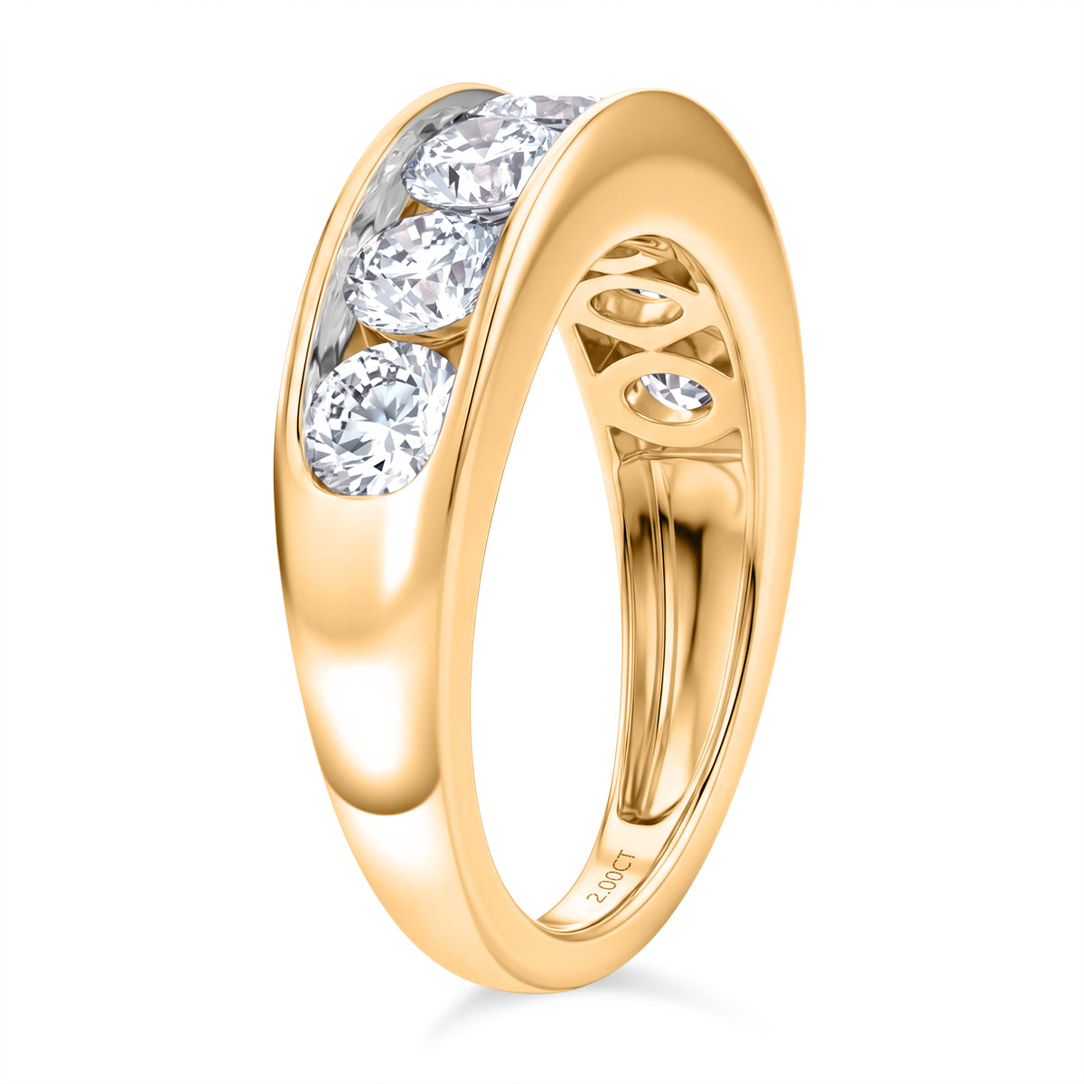 LUXURIANT 2 Ct. Lab Grown Diamond Half Eternity Band Ring in 18K Yellow Gold Vermeil Over Sterling Silver SGL Certified (SI-G-H) 8579740 4