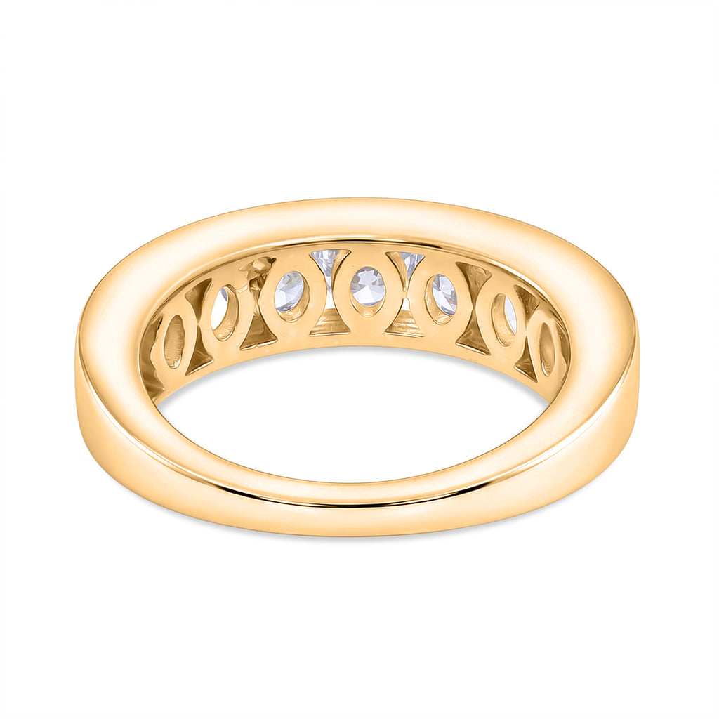 Luxuriant - SGL Certified Lab Grown Diamond (SI/G-H) Half Eternity Band Ring in 18K Gold Vermeil Sterling Silver 2.00 Ct._8579740_4