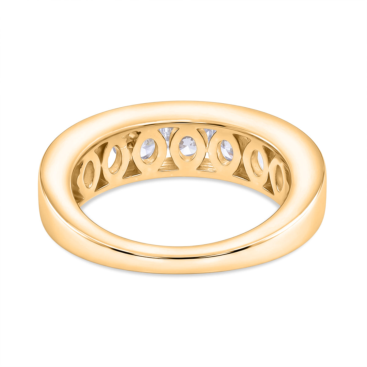 LUXURIANT 2 Ct. Lab Grown Diamond Half Eternity Band Ring in 18K Yellow Gold Vermeil Over Sterling Silver SGL Certified (SI-G-H) 8579740 5