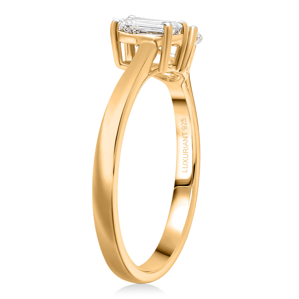 Luxuriant - SGL Certified Lab Grown Diamond (SI/G-H) Toi-et-Moi Ring in 18K Vermeil Yellow Gold Plated Sterling Silver 1.00 Ct._8579769_3