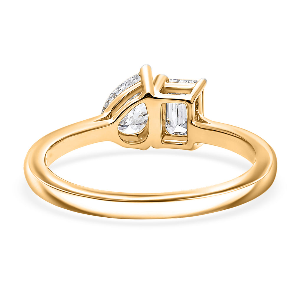 Luxuriant - SGL Certified Lab Grown Diamond (SI/G-H) Toi-et-Moi Ring in 18K Vermeil Yellow Gold Plated Sterling Silver 1.00 Ct._8579769_4