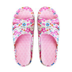 Closeout Ladies Floral Open Toe Sliders With Cut-Out Detailing (Size 7) - Light Pink & White_8579859