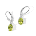 D'Joy - Peridot Solitaire Lever Back Earring in Rhodium Overlay Sterling Silver 2.75 Ct._8579877