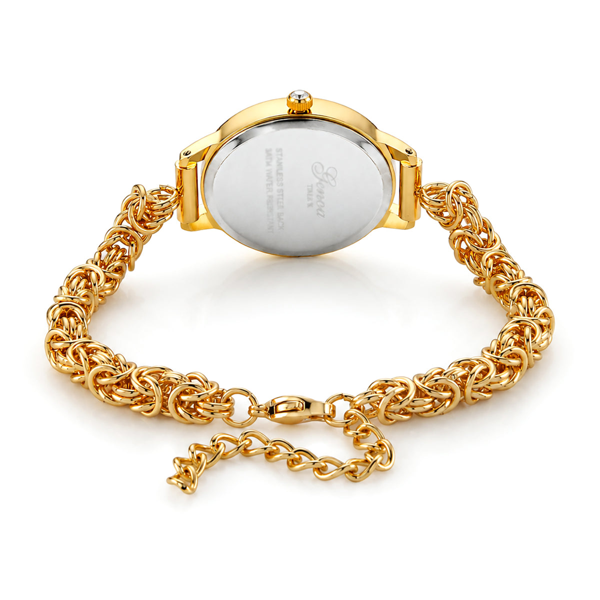 GENOA TIME V2 Handmade Byzantine Bracelet Watch with Japanese Movement 3ATM Golden Sunshine Dial (Size 7.5 inch with 2 inch extender) - Yellow V32602849 5