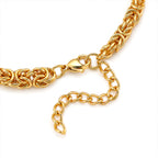 GENOA TIME V2 Byzantine Chain Watch PC21S Japan Movement 3ATM WR Golden Sunshine Dial & PNP Gold Plating Alloy Case Womens Watch with Byzantine Stainless Steel Chain_8579943_5