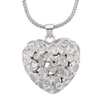 White Cubic Zirconia Heart Necklace (Size - 20-1.5 Ext)