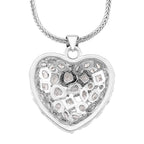 White Cubic Zirconia Heart Necklace (Size - 20-1.5 Ext)
