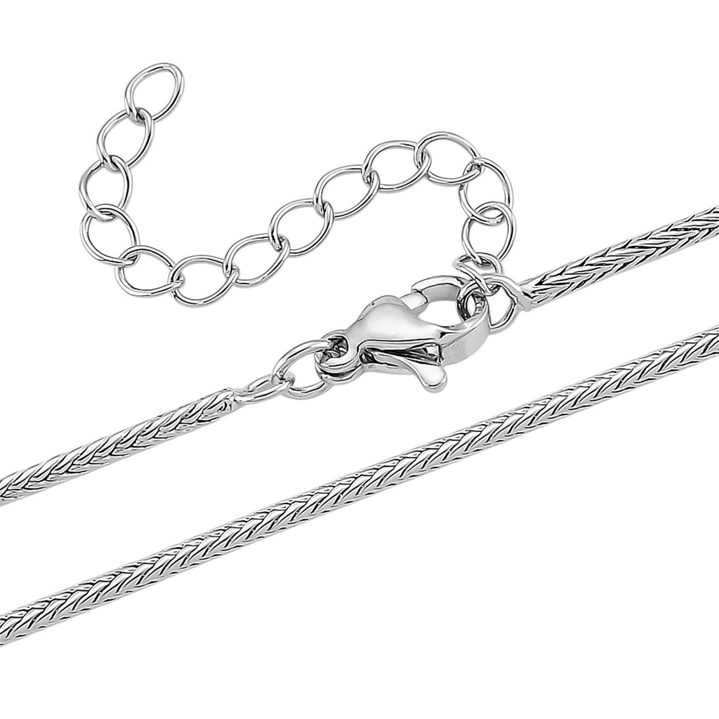 White Cubic Zirconia Heart Necklace (Size - 20-1.5 Ext)