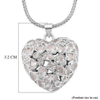 White Cubic Zirconia Heart Necklace (Size - 20-1.5 Ext)