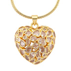 White Cubic Zirconia Heart Necklace (Size - 20+1.5 Ext)_8580333