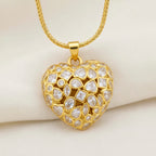 White Cubic Zirconia Heart Necklace (Size - 20+1.5 Ext)_8580333_2