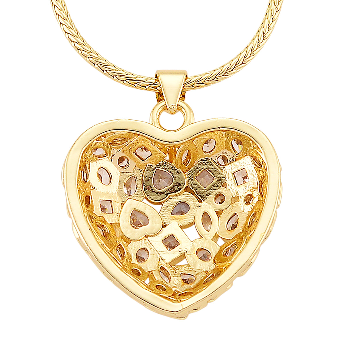 White Cubic Zirconia Heart Necklace (Size - 20-1.5 Ext) 8580333 5