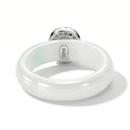 D'Joy - Tanzanite, Dyed Green Jade & Moissanite Halo Band Ring in Rhodium Overlay Sterling Silver 15.50 Ct._8580340_3