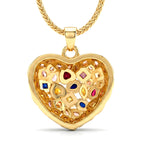 Multi-Colour Cubic Zirconia Heart Necklace (Size - 20+1.5 Ext)_8580344_4