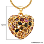 Multi-Colour Cubic Zirconia Heart Necklace (Size - 20+1.5 Ext)_8580344_6