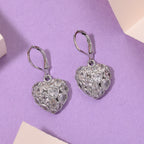 White Cubic Zirconia Heart Earring with Lever Back_8580345_2