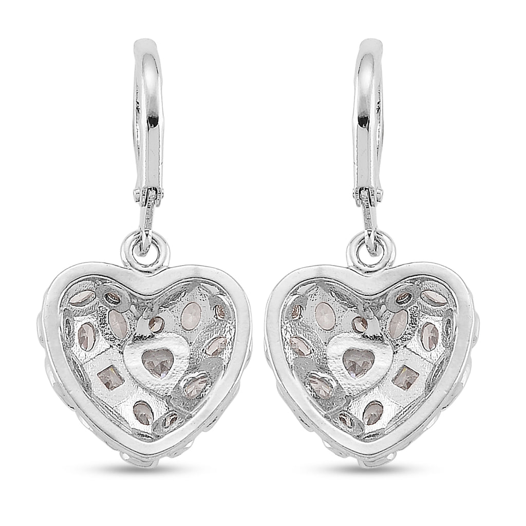 White Cubic Zirconia Heart Earring with Lever Back_8580345_4