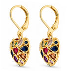 Multi-Colour Cubic Zirconia Heart Earring with Lever Back_8580347_3