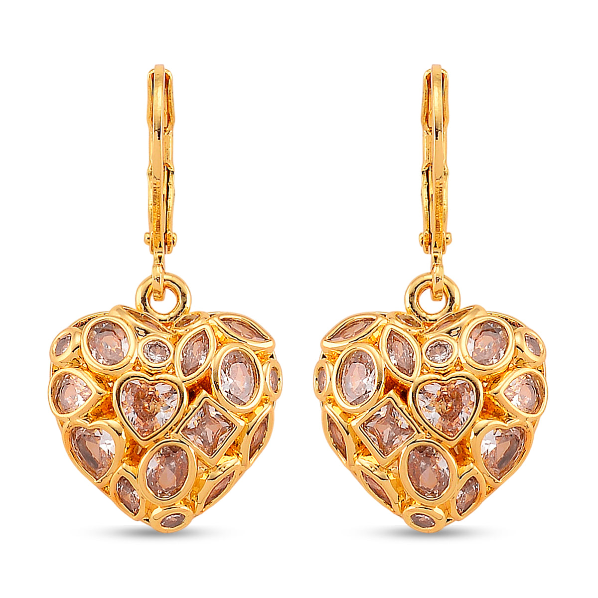 White Cubic Zirconia Heart Earring with Lever Back 8580348 0