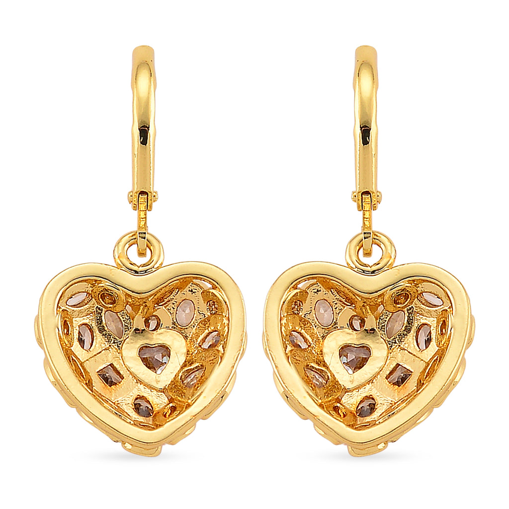 White Cubic Zirconia Heart Earring with Lever Back_8580348_4