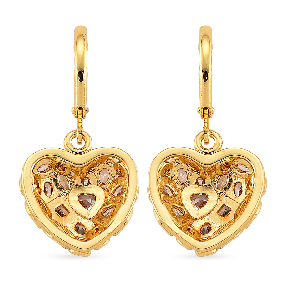 White Cubic Zirconia Heart Earring with Lever Back 8580348 5