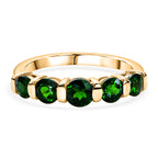 D'Joy - Natural Chrome Diopside 5 Stone Ring in Yellow Gold Plated Sterling Silver 1.40 Ct._8580609