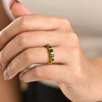 D'Joy - Natural Chrome Diopside 5 Stone Ring in Yellow Gold Plated Sterling Silver 1.40 Ct._8580614_1