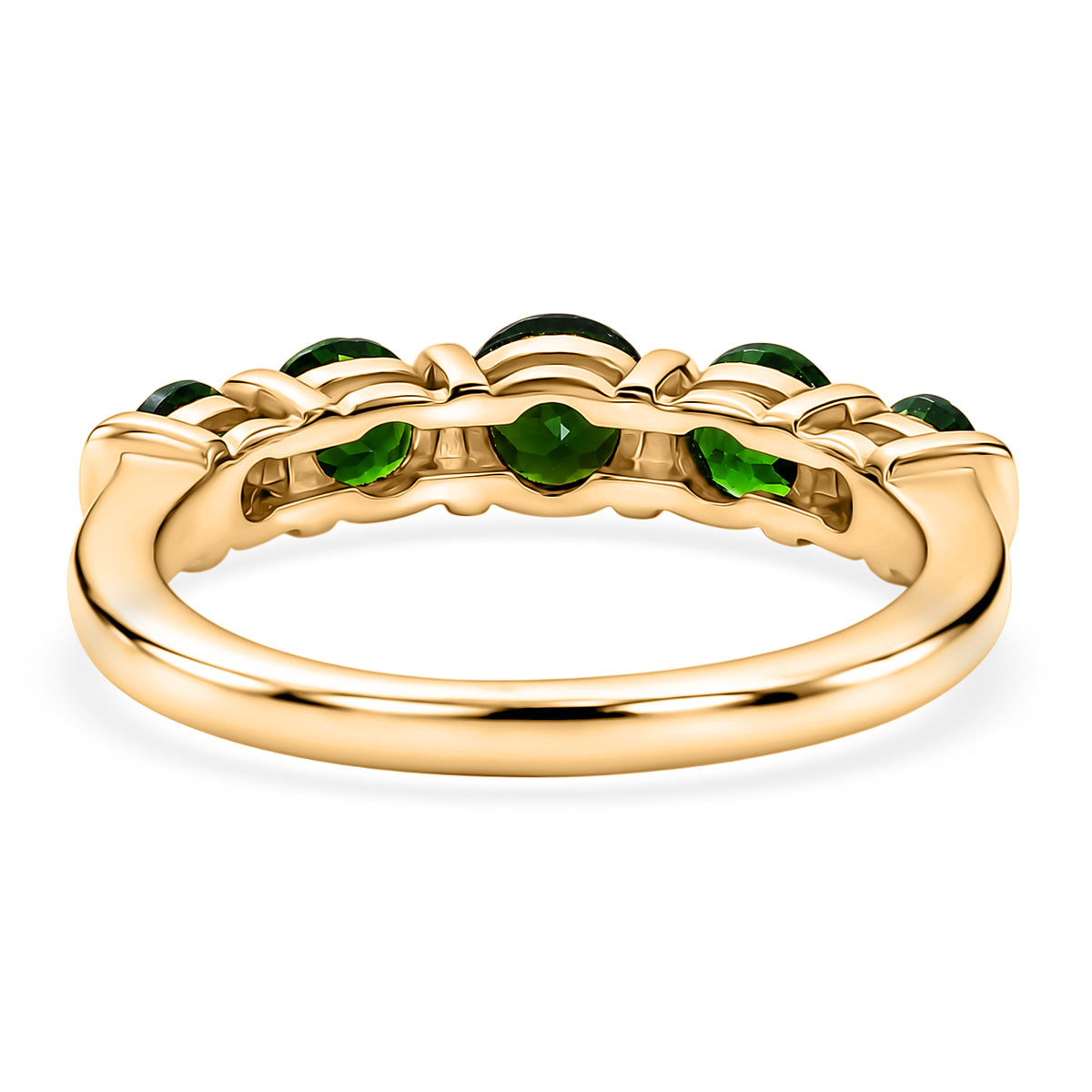 D'Joy - Natural Chrome Diopside 5 Stone Ring in Yellow Gold Plated Sterling Silver 1.40 Ct. V32519061 5