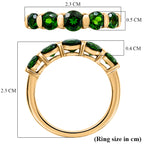 D'Joy - Natural Chrome Diopside 5 Stone Ring in Yellow Gold Plated Sterling Silver 1.40 Ct._8580614_5