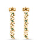 Luxuriant - AAA Gemfields Zambian Emerald & Lab Grown Diamond (SI/G-H) Marquise Drop Earring with Push Post in 18K Vermeil Yellow Gold Plated Sterling Silver 1.08 Ct._8580718_4