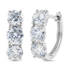 Luxuriant - Lab Grown Diamond (SI/G-H) Half Hoop Earring in Rhodium Overlay Sterling Silver 2.87 Ct._8580754