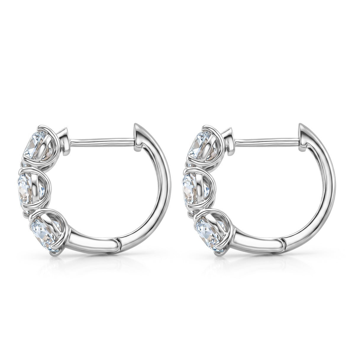 LUXURIANT 2.8 Ct. Lab Grown Diamond Hoop Earring in Rhodium Overlay Sterling Silver (SI-G-H) V32669420 4