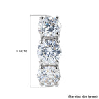 Luxuriant - Lab Grown Diamond (SI/G-H) Half Hoop Earring in Rhodium Overlay Sterling Silver 2.87 Ct._8580754_4