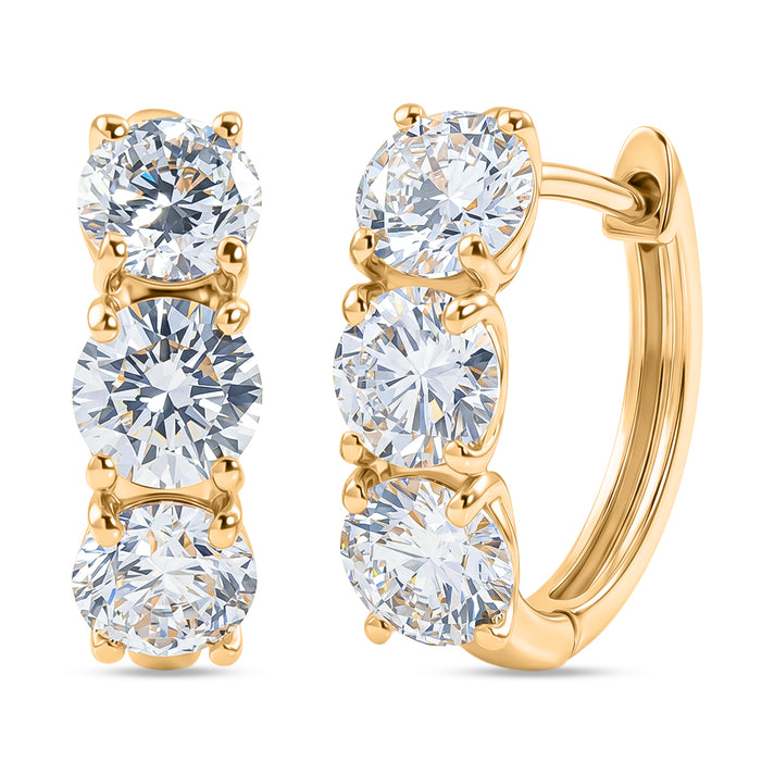 LUXURIANT 2.8 Ct. Lab Grown Diamond Hoop Earring in 18K Vermeil Yellow Gold Plated Sterling Silver (SI-G-H) 8580755 1