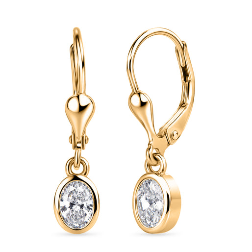 Luxuriant - Lab Grown Diamond (SI/G-H) Solitaire Stud Earring with Lever Back in 18K Vermeil Yellow Gold Plated Sterling Silver 0.80 Ct._8580765
