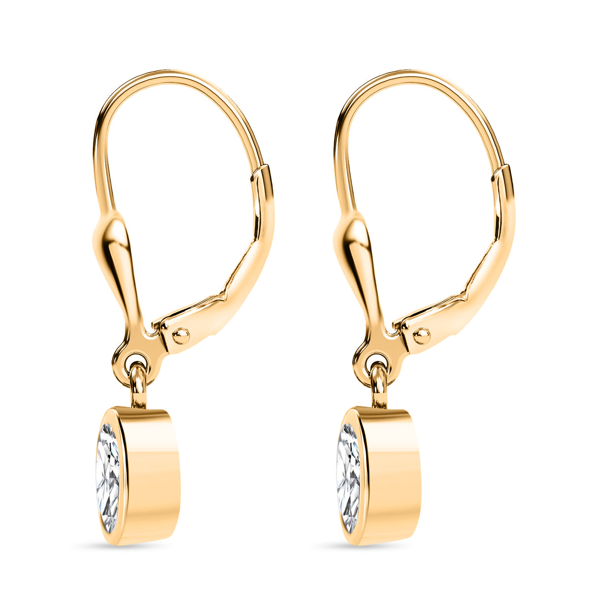 Luxuriant - Lab Grown Diamond (SI/G-H) Solitaire Stud Earring with Lever Back in 18K Vermeil Yellow Gold Plated Sterling Silver 0.80 Ct. 8580765 4