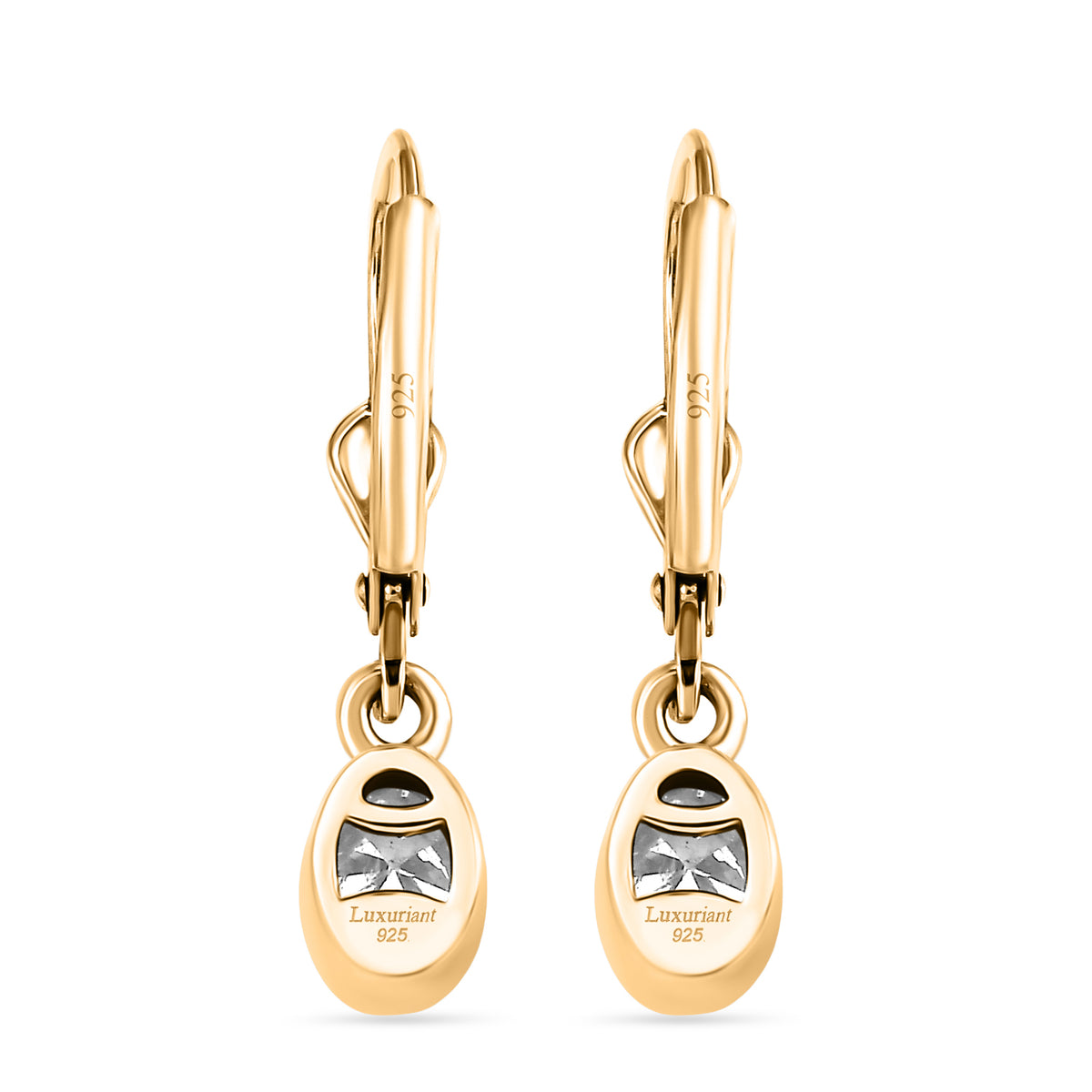 Luxuriant - Lab Grown Diamond (SI/G-H) Solitaire Stud Earring with Lever Back in 18K Vermeil Yellow Gold Plated Sterling Silver 0.80 Ct. 8580765 5