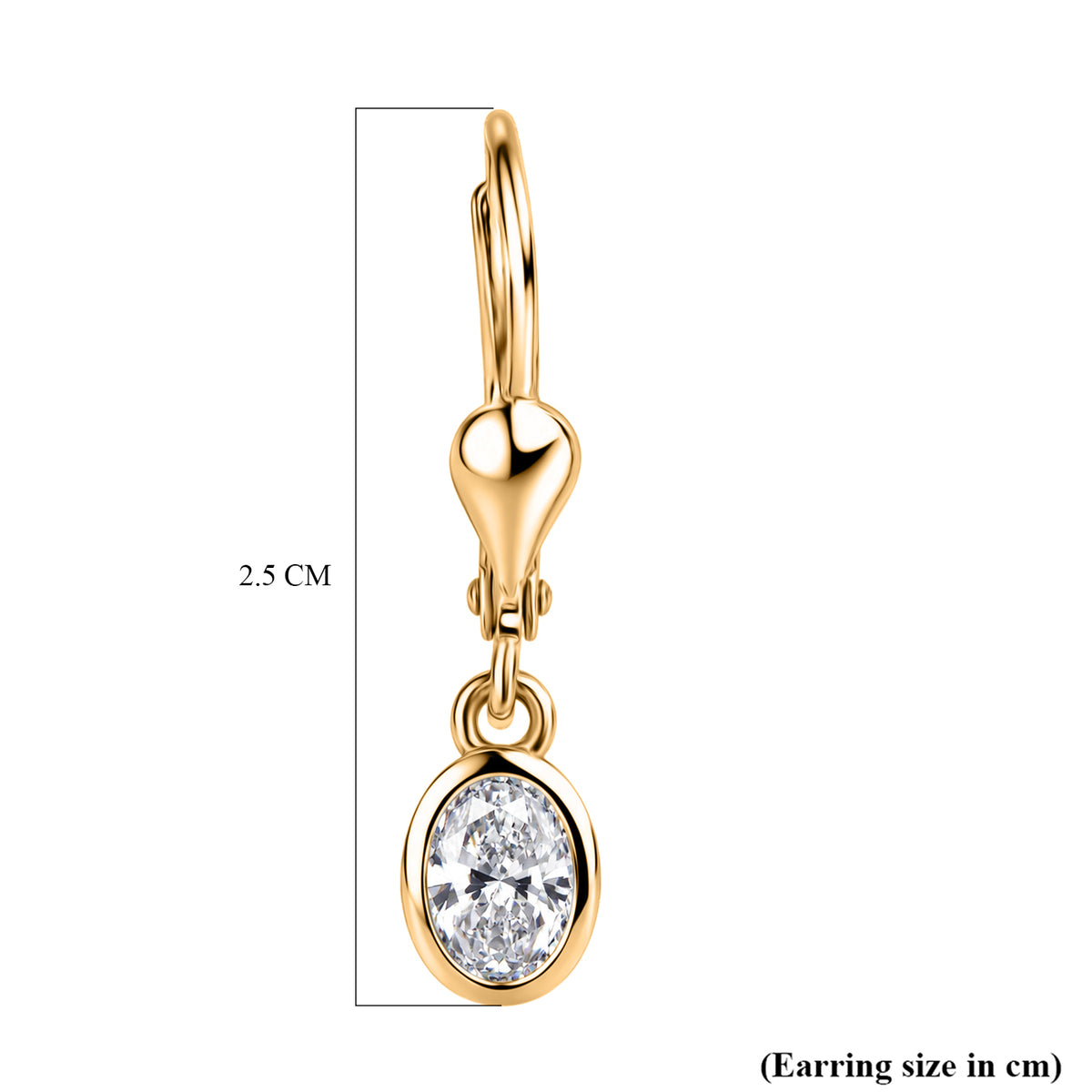 Luxuriant - Lab Grown Diamond (SI/G-H) Solitaire Stud Earring with Lever Back in 18K Vermeil Yellow Gold Plated Sterling Silver 0.80 Ct. 8580765 6