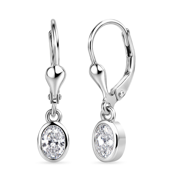 Luxuriant - Lab Grown Diamond (SI-G-H) Solitaire Stud Earring with Lever Back in Rhodium Overlay Sterling Silver 0.80 Ct. 8580766 1