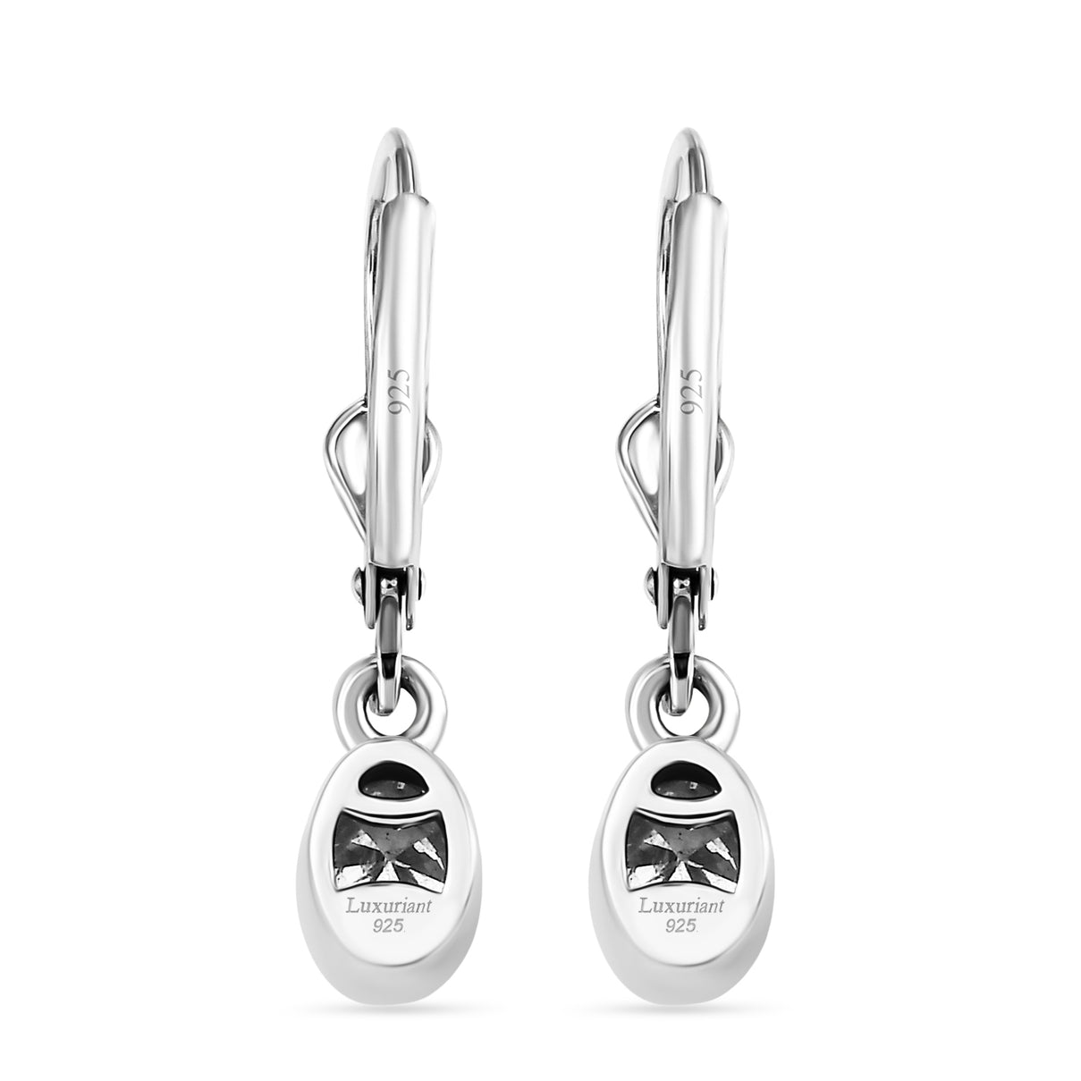 Luxuriant - Lab Grown Diamond (SI-G-H) Solitaire Stud Earring with Lever Back in Rhodium Overlay Sterling Silver 0.80 Ct. 8580766 5