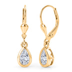 Luxuriant - Lab Grown Diamond (SI/G-H) Solitaire Lever Back Earring in 18K Vermeil Yellow Gold Plated Sterling Silver 1.00 Ct._8580767
