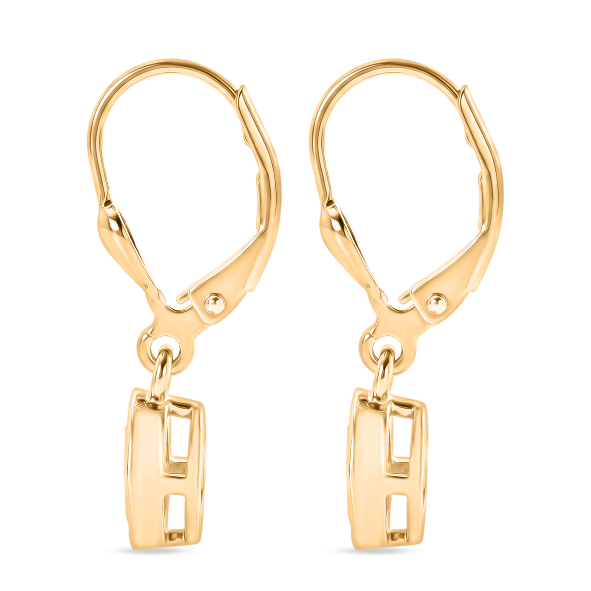 Luxuriant - Lab Grown Diamond (SI/G-H) Solitaire Lever Back Earring in 18K Vermeil Yellow Gold Plated Sterling Silver 1.00 Ct. V32682929 4