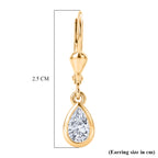 Luxuriant - Lab Grown Diamond (SI/G-H) Solitaire Lever Back Earring in 18K Vermeil Yellow Gold Plated Sterling Silver 1.00 Ct._8580767_5