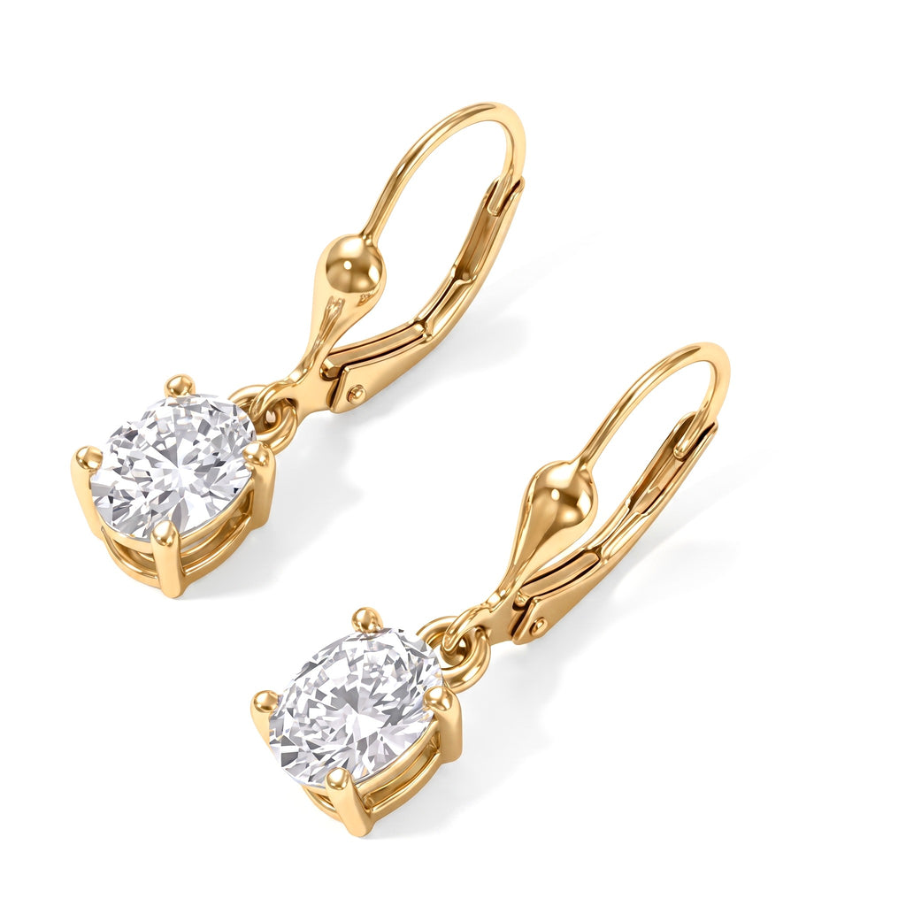 Luxuriant - Lab Grown Diamond (SI/G-H) Solitaire Earring with Lever Back in 18K Vermeil Yellow Gold Plated Sterling Silver 2.00 Ct._8580769