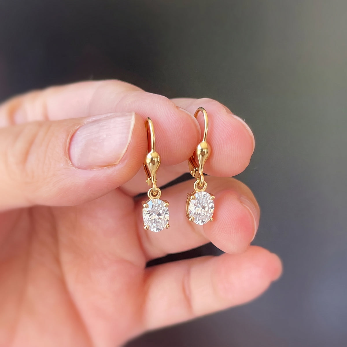 Luxuriant - Lab Grown Diamond (SI/G-H) Solitaire Earring with Lever Back in 18K Vermeil Yellow Gold Plated Sterling Silver 2.00 Ct. 8580769 4