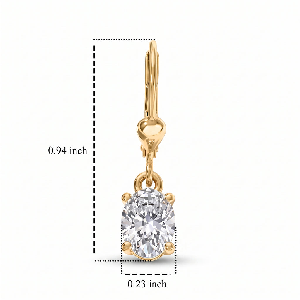 Luxuriant - Lab Grown Diamond (SI/G-H) Solitaire Earring with Lever Back in 18K Vermeil Yellow Gold Plated Sterling Silver 2.00 Ct._8580769_5