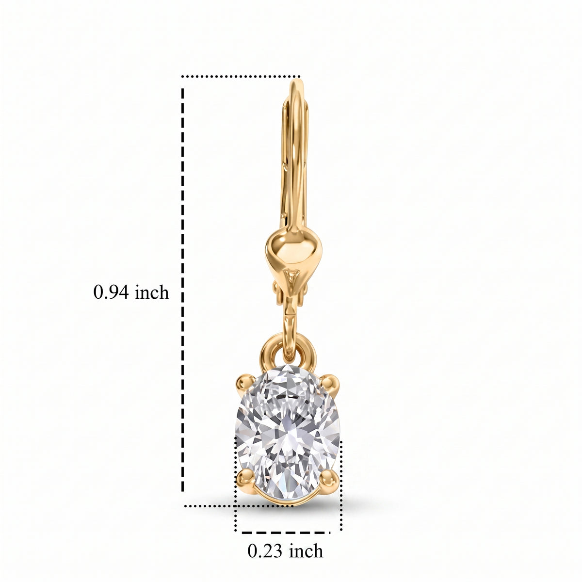 Luxuriant - Lab Grown Diamond (SI/G-H) Solitaire Earring with Lever Back in 18K Vermeil Yellow Gold Plated Sterling Silver 2.00 Ct. 8580769 6