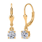 Royal Bali Collection - D'Joy Lab Grown Diamond (SI/G-H) Solitaire Stud Earring with Lever Back in 18K Vermeil Yellow Gold Plated Sterling Silver 1.00 Ct._8580771