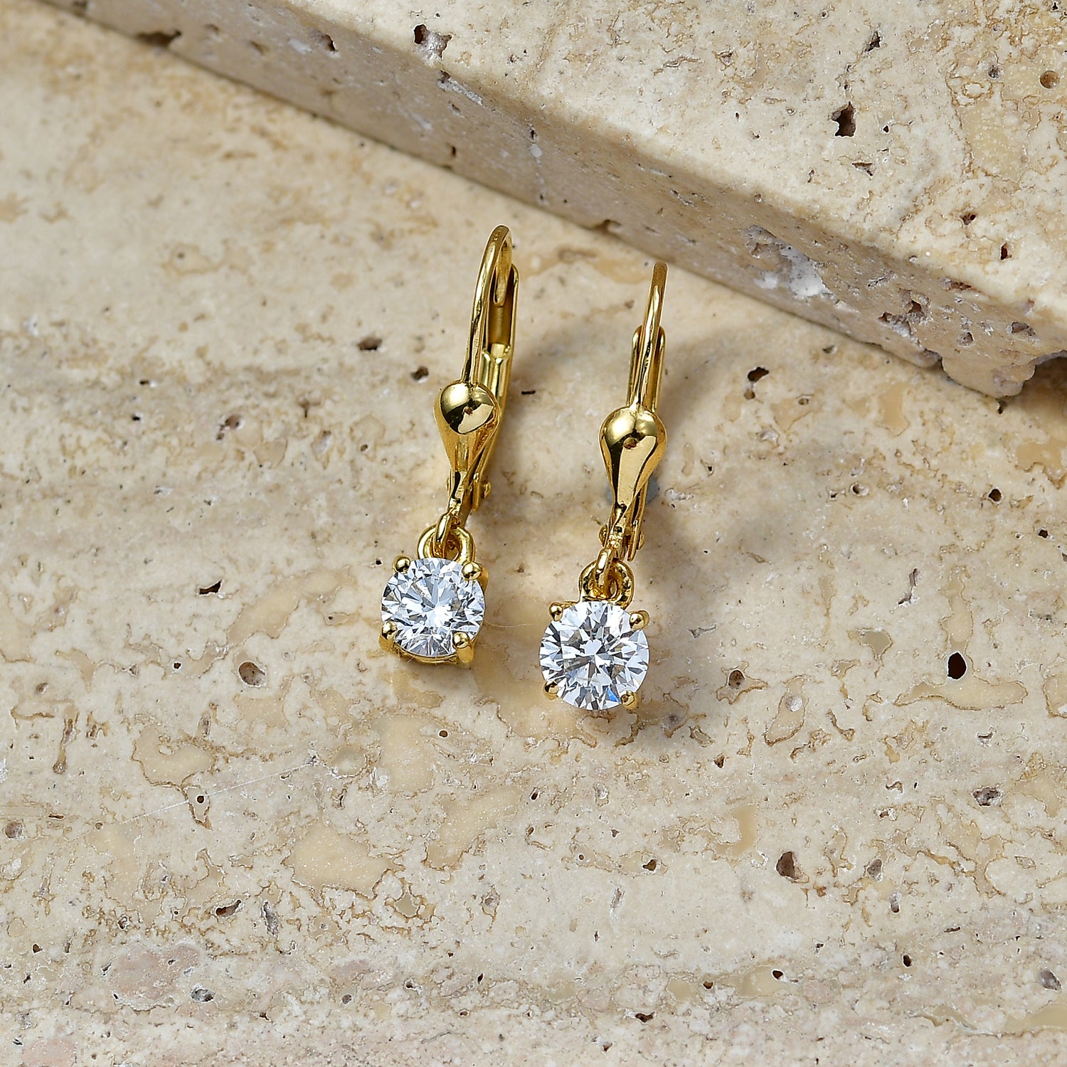 Royal Bali Collection - D'Joy Lab Grown Diamond (SI-G-H) Solitaire Stud Earring with Lever Back in 18K Vermeil Yellow Gold Plated Sterling Silver 1.00 Ct. 8580771 3