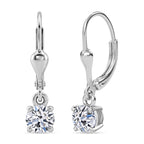 Royal Bali Collection - D'Joy Lab Grown Diamond (SI/G-H) Solitaire Stud Earring with Lever Back in Rhodium Overlay Sterling Silver 1.00 Ct._8580772